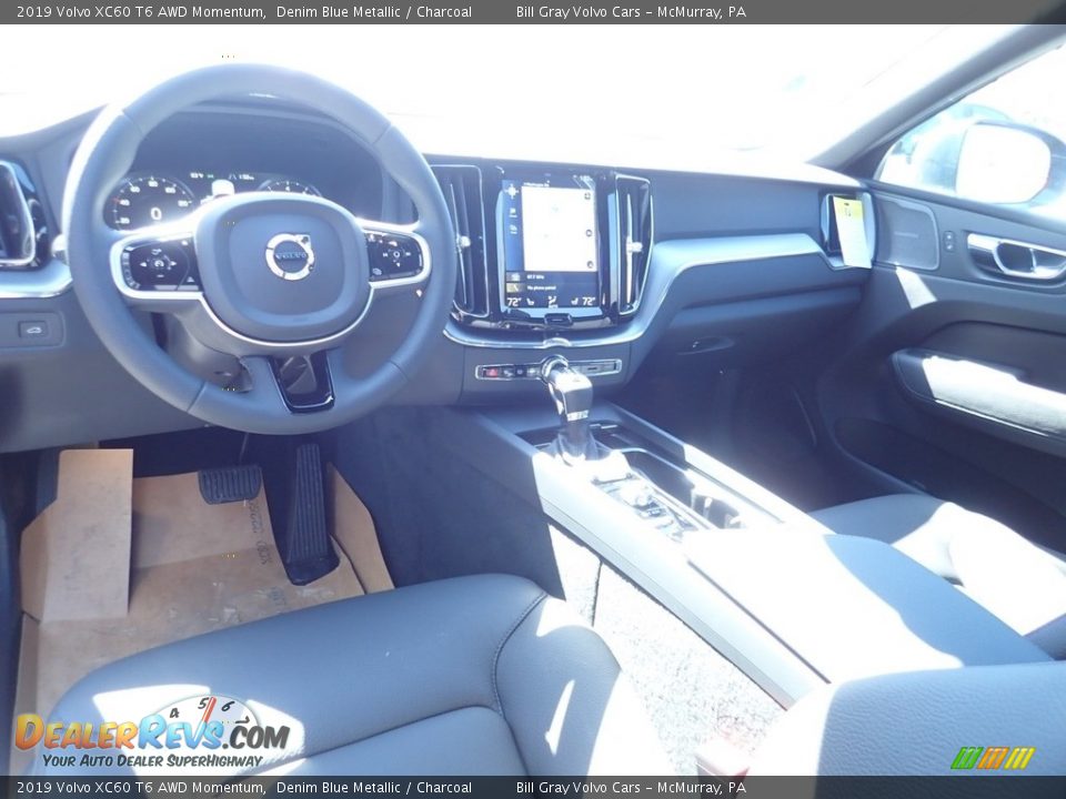 2019 Volvo XC60 T6 AWD Momentum Denim Blue Metallic / Charcoal Photo #9