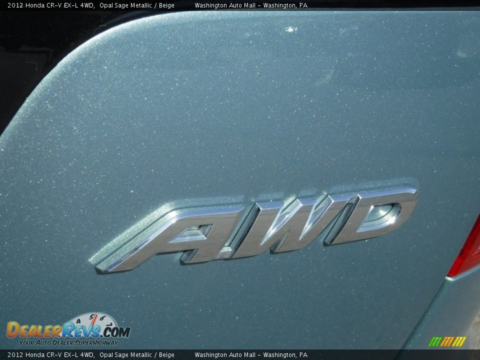 2012 Honda CR-V EX-L 4WD Opal Sage Metallic / Beige Photo #11
