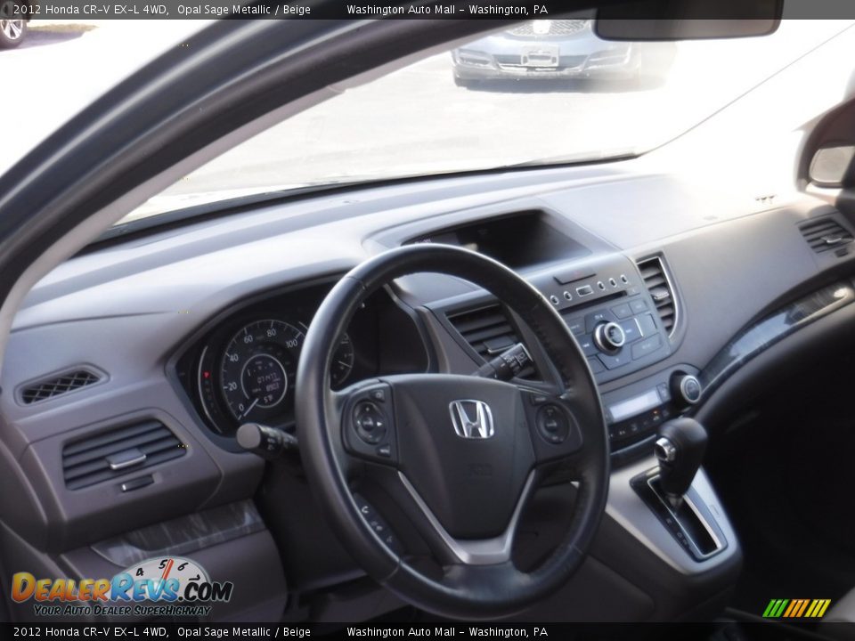 2012 Honda CR-V EX-L 4WD Opal Sage Metallic / Beige Photo #13