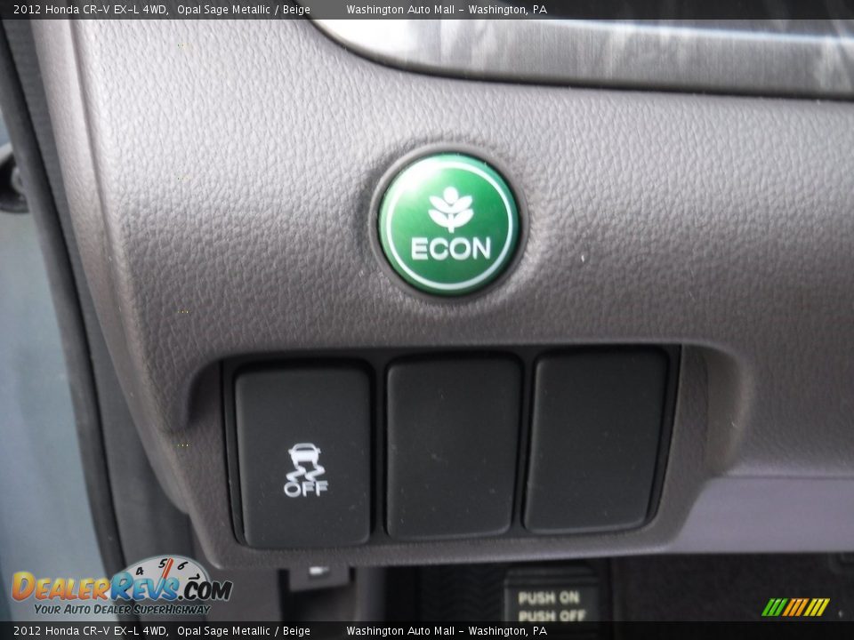 2012 Honda CR-V EX-L 4WD Opal Sage Metallic / Beige Photo #16