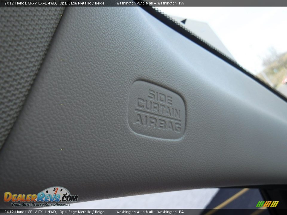 2012 Honda CR-V EX-L 4WD Opal Sage Metallic / Beige Photo #24