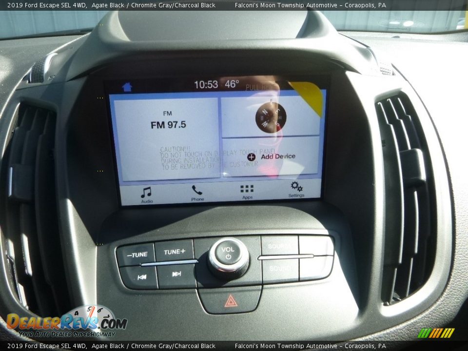 2019 Ford Escape SEL 4WD Agate Black / Chromite Gray/Charcoal Black Photo #13