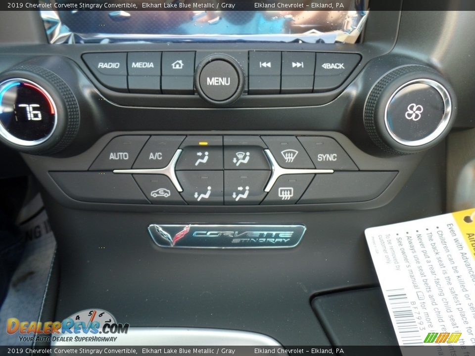 2019 Chevrolet Corvette Stingray Convertible Elkhart Lake Blue Metallic / Gray Photo #34