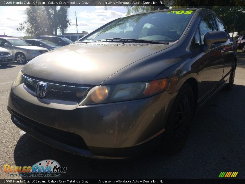 2008 Honda Civic LX Sedan Galaxy Gray Metallic / Gray Photo #7