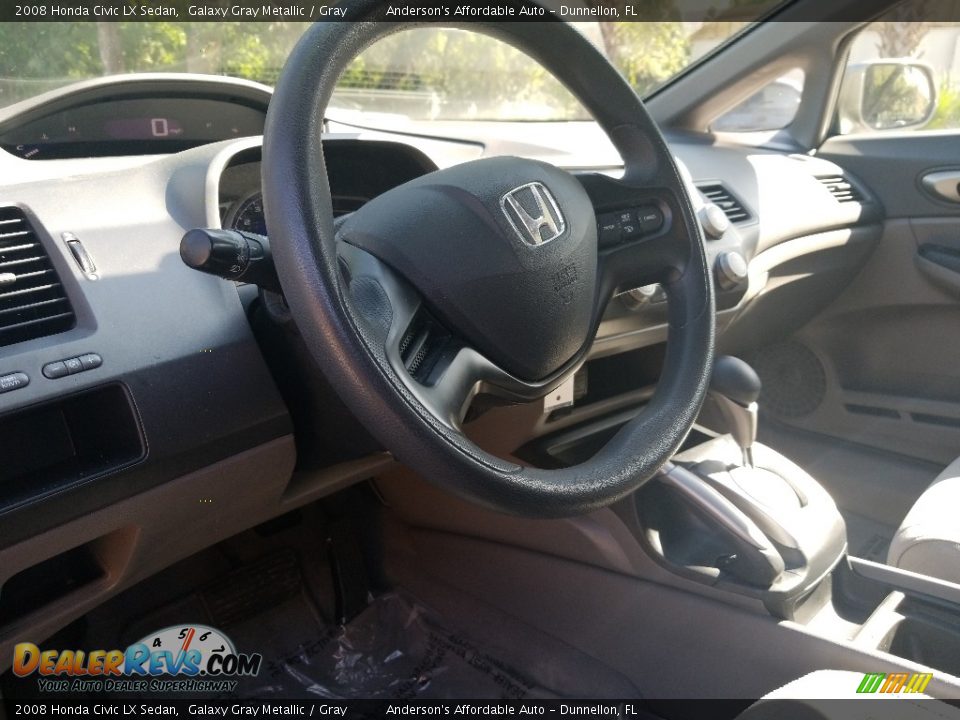 2008 Honda Civic LX Sedan Galaxy Gray Metallic / Gray Photo #12