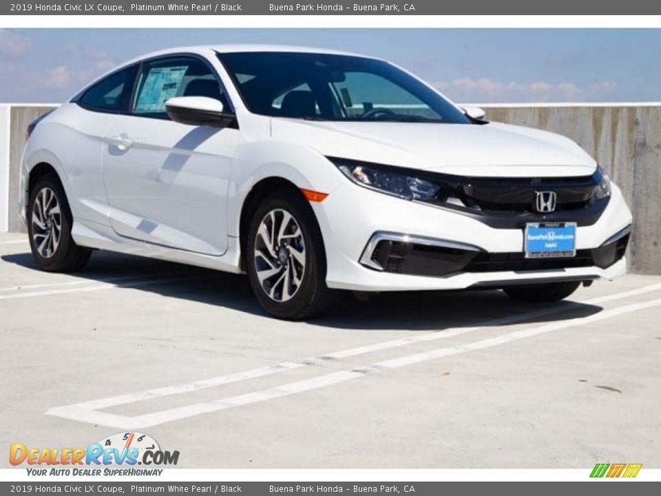 2019 Honda Civic LX Coupe Platinum White Pearl / Black Photo #1