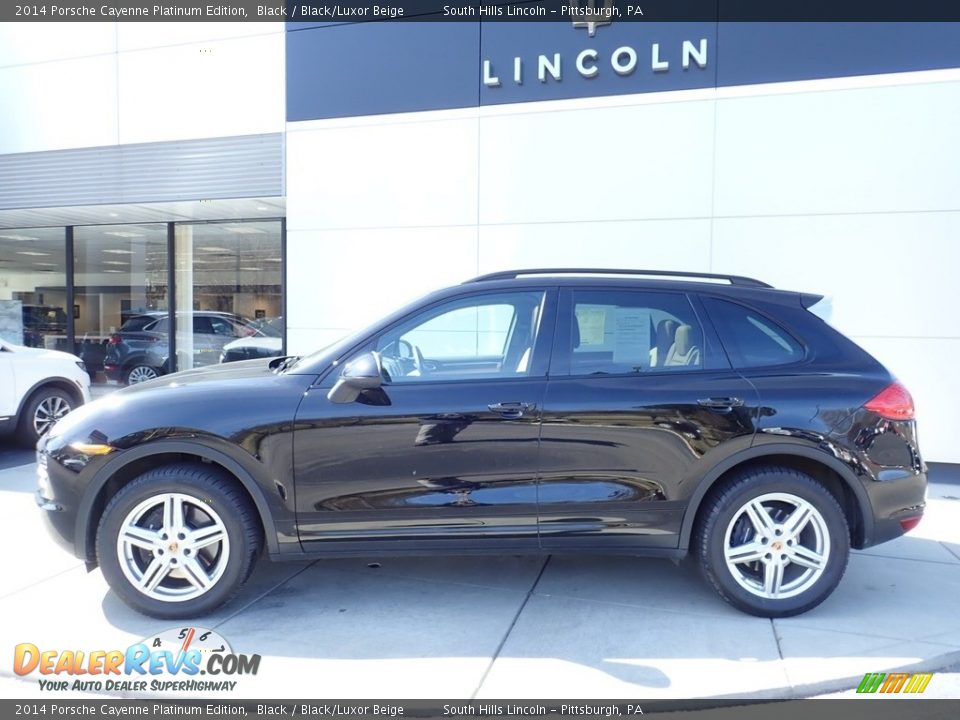 2014 Porsche Cayenne Platinum Edition Black / Black/Luxor Beige Photo #2