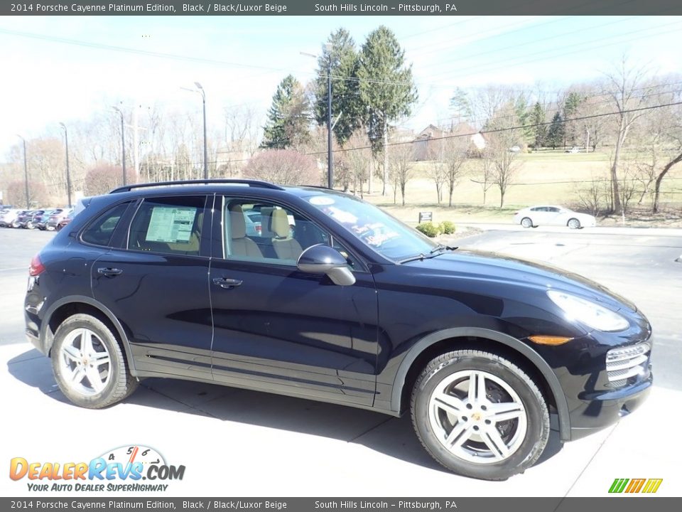 2014 Porsche Cayenne Platinum Edition Black / Black/Luxor Beige Photo #7