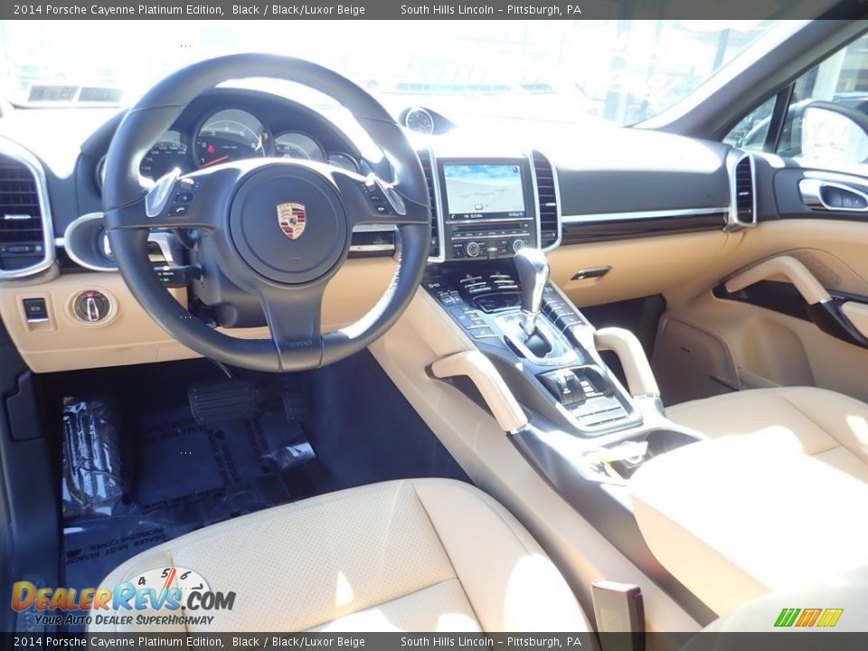 2014 Porsche Cayenne Platinum Edition Black / Black/Luxor Beige Photo #17