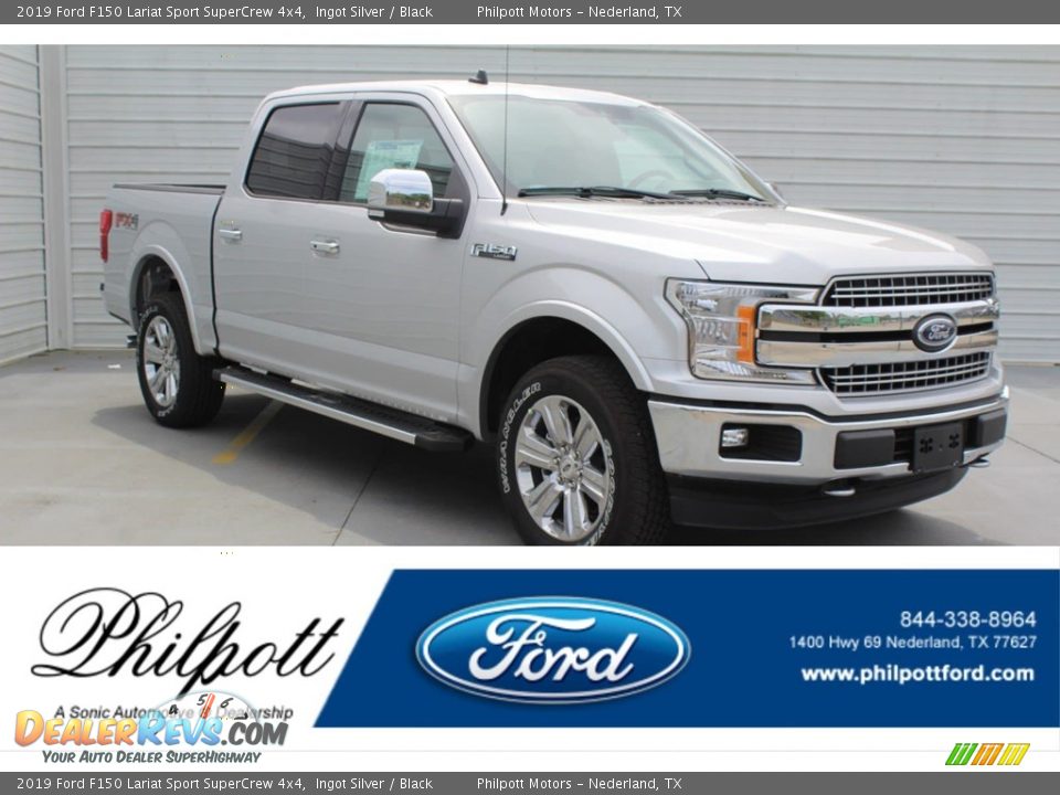 2019 Ford F150 Lariat Sport SuperCrew 4x4 Ingot Silver / Black Photo #1