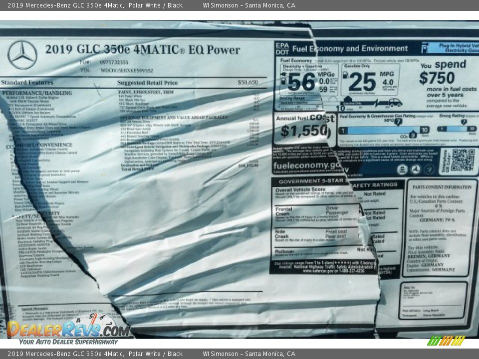 2019 Mercedes-Benz GLC 350e 4Matic Polar White / Black Photo #10