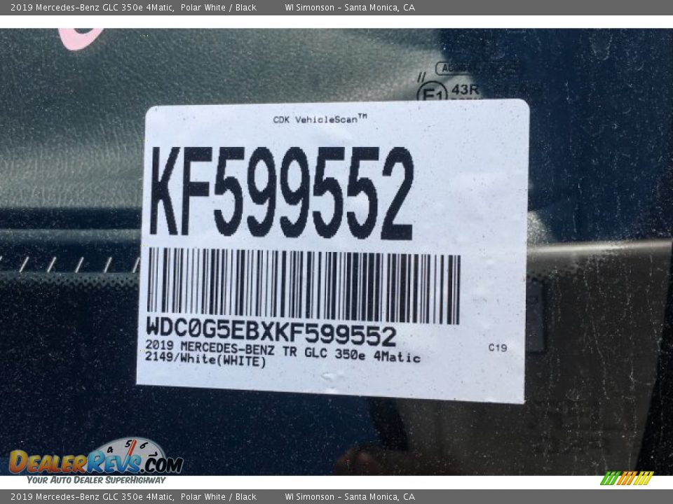 2019 Mercedes-Benz GLC 350e 4Matic Polar White / Black Photo #11