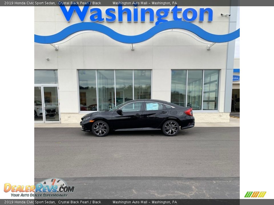 2019 Honda Civic Sport Sedan Crystal Black Pearl / Black Photo #1