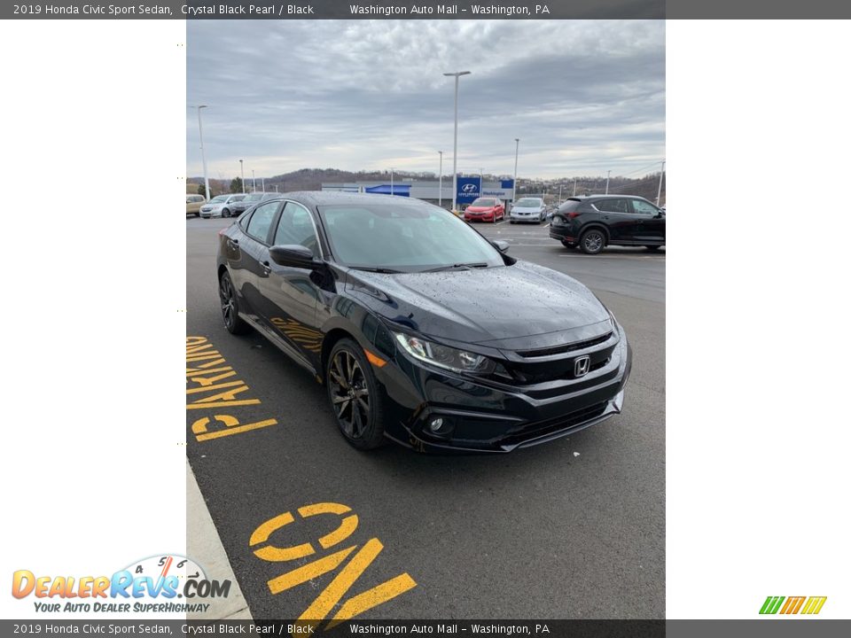 2019 Honda Civic Sport Sedan Crystal Black Pearl / Black Photo #4