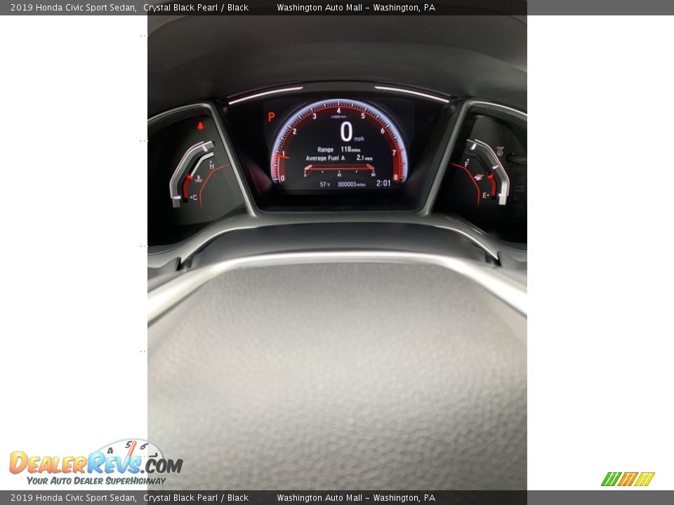 2019 Honda Civic Sport Sedan Crystal Black Pearl / Black Photo #31