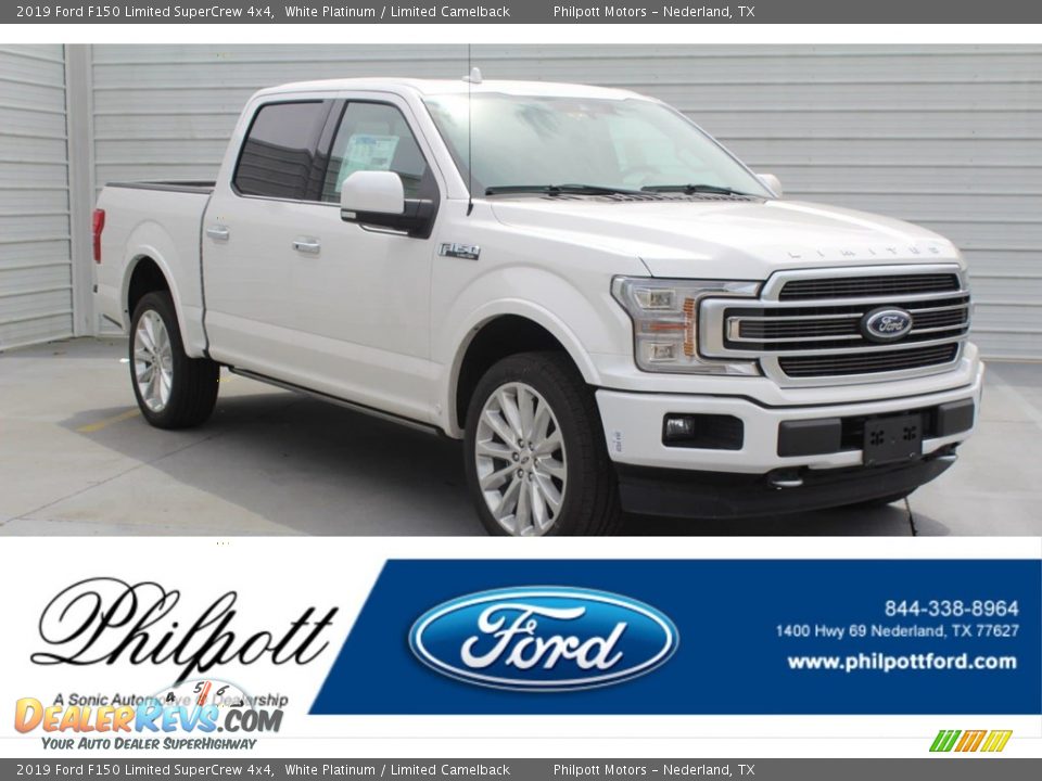 2019 Ford F150 Limited SuperCrew 4x4 White Platinum / Limited Camelback Photo #1
