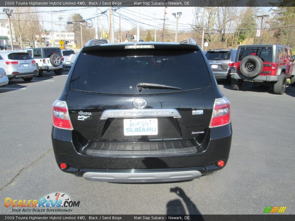 2009 Toyota Highlander Hybrid Limited 4WD Black / Sand Beige Photo #7