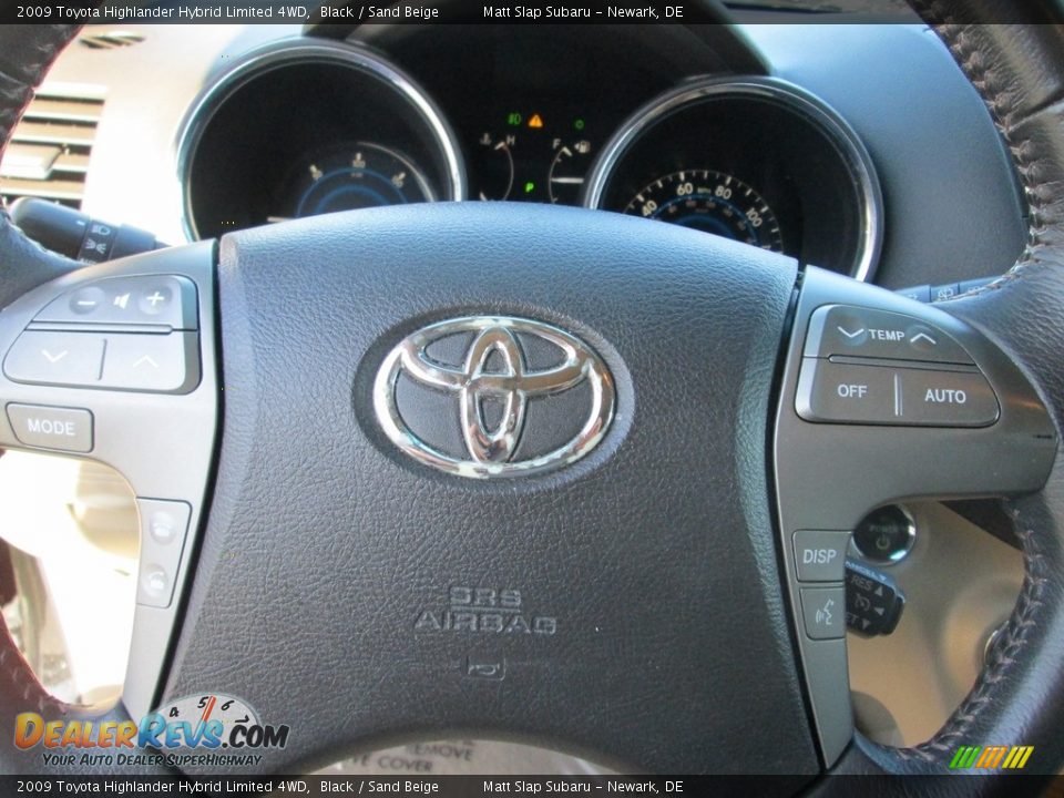 2009 Toyota Highlander Hybrid Limited 4WD Black / Sand Beige Photo #11