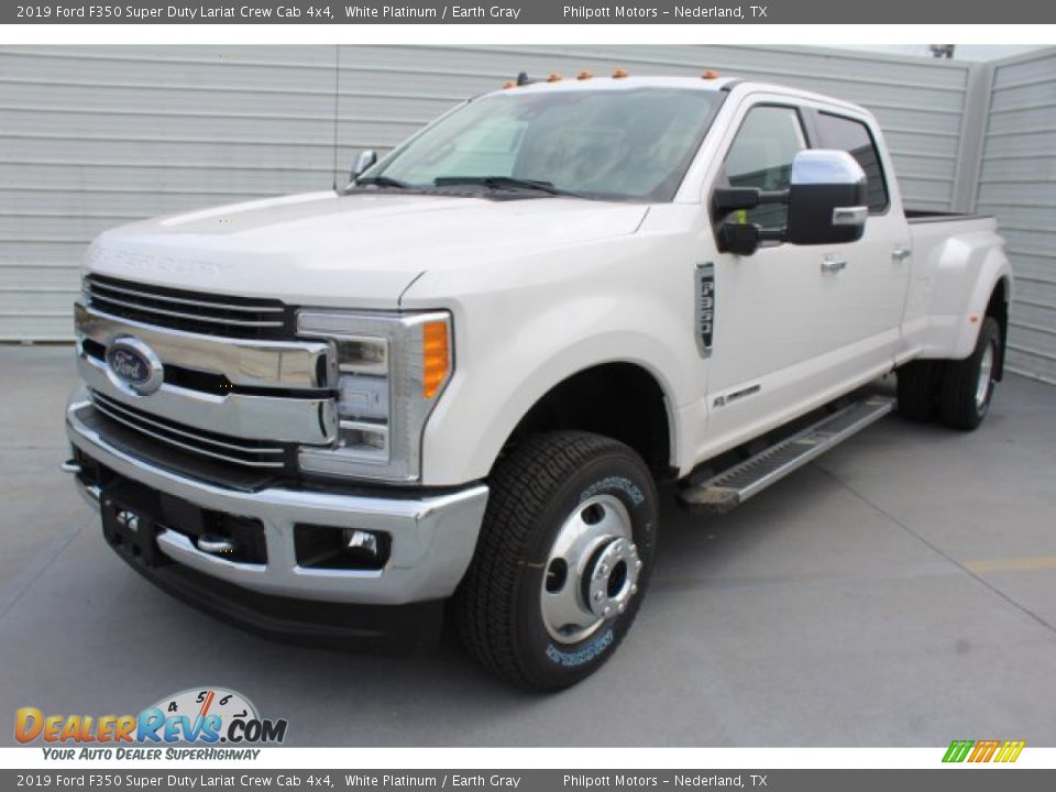 2019 Ford F350 Super Duty Lariat Crew Cab 4x4 White Platinum / Earth Gray Photo #3