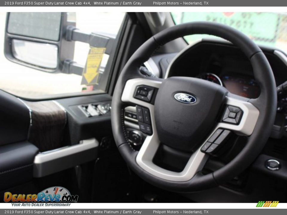 2019 Ford F350 Super Duty Lariat Crew Cab 4x4 White Platinum / Earth Gray Photo #35