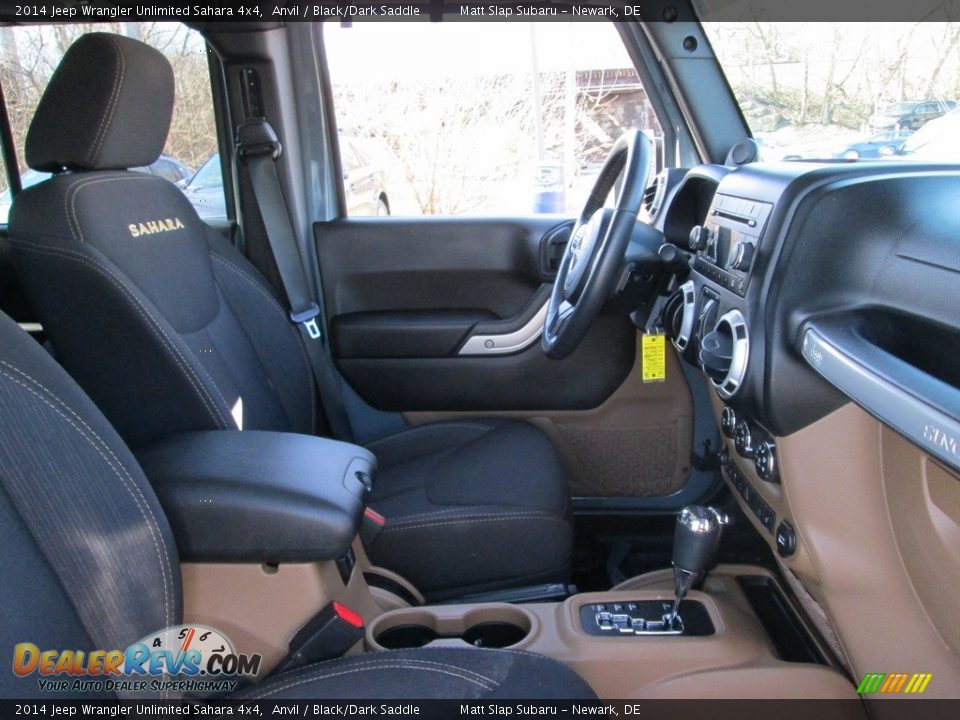 2014 Jeep Wrangler Unlimited Sahara 4x4 Anvil / Black/Dark Saddle Photo #16