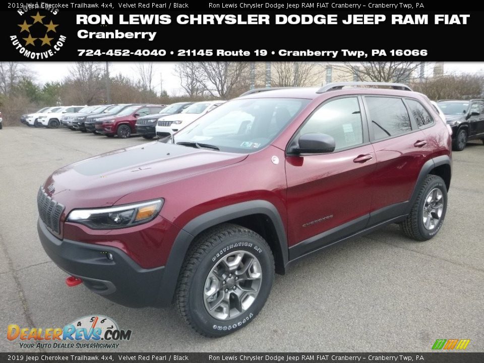 2019 Jeep Cherokee Trailhawk 4x4 Velvet Red Pearl / Black Photo #1