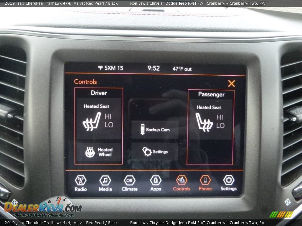 2019 Jeep Cherokee Trailhawk 4x4 Velvet Red Pearl / Black Photo #17