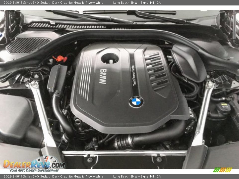 2019 BMW 5 Series 540i Sedan Dark Graphite Metallic / Ivory White Photo #8