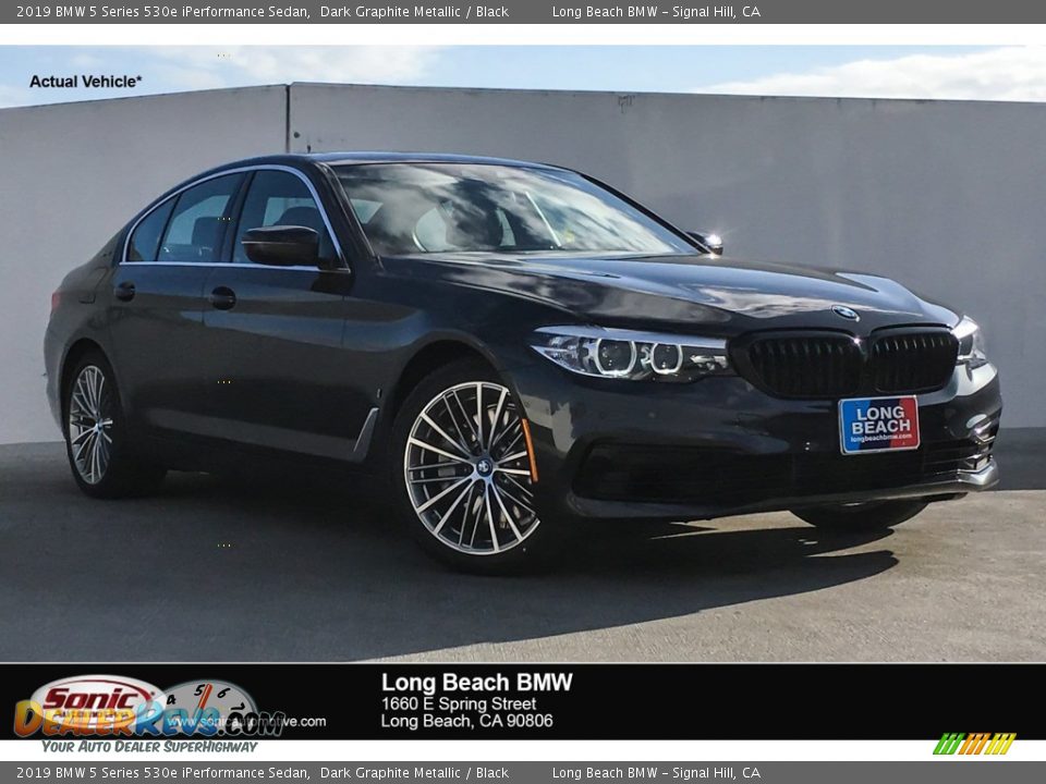 2019 BMW 5 Series 530e iPerformance Sedan Dark Graphite Metallic / Black Photo #1