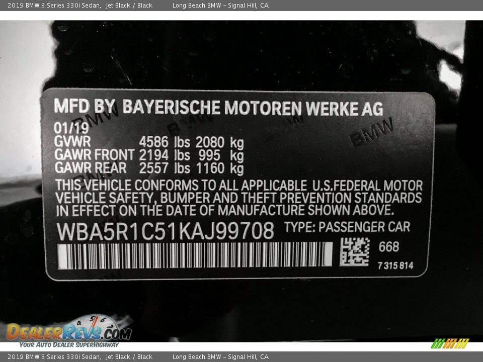 2019 BMW 3 Series 330i Sedan Jet Black / Black Photo #11