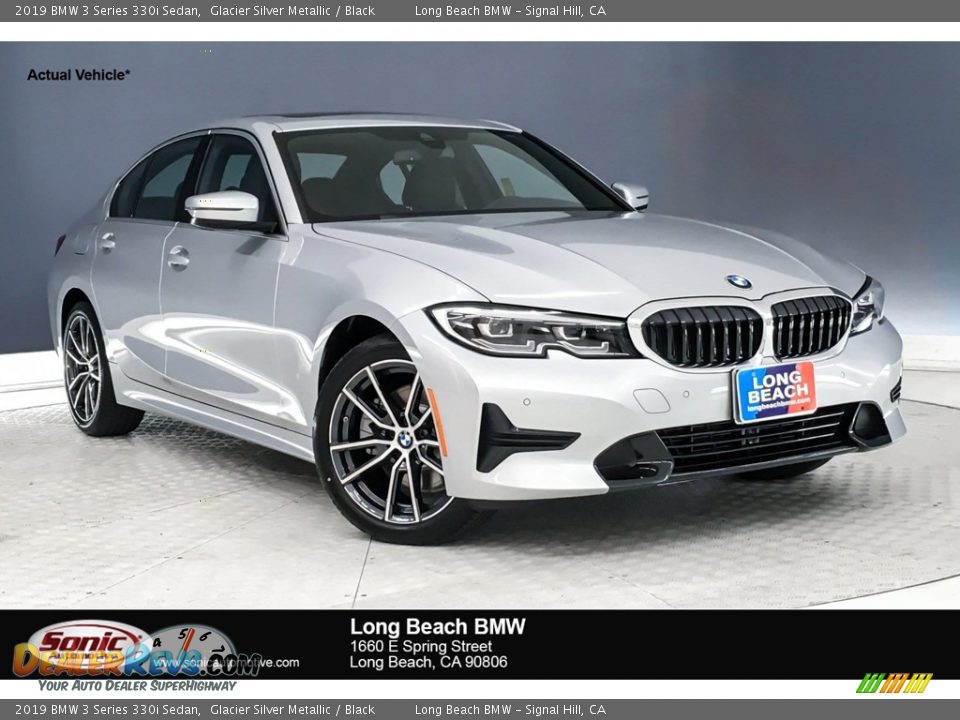 2019 BMW 3 Series 330i Sedan Glacier Silver Metallic / Black Photo #1