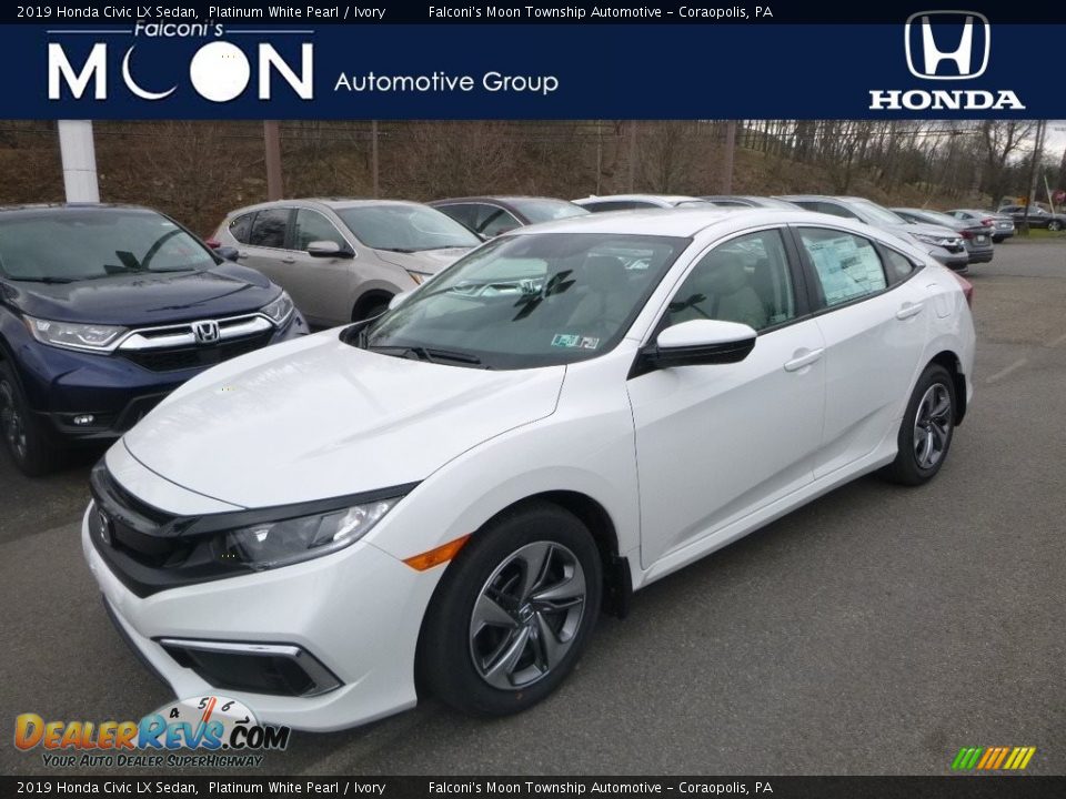 2019 Honda Civic LX Sedan Platinum White Pearl / Ivory Photo #1