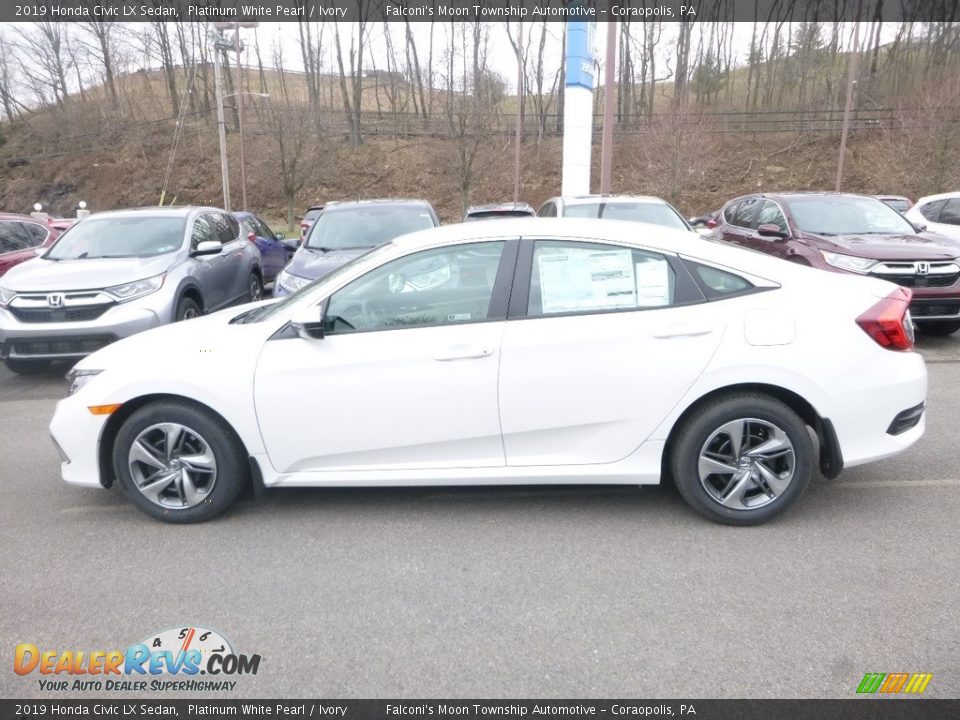 2019 Honda Civic LX Sedan Platinum White Pearl / Ivory Photo #3