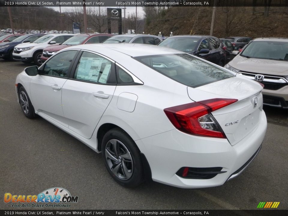 2019 Honda Civic LX Sedan Platinum White Pearl / Ivory Photo #4