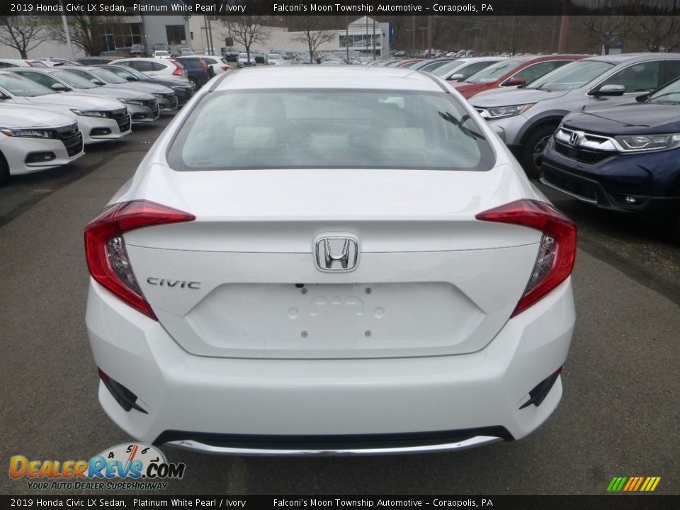 2019 Honda Civic LX Sedan Platinum White Pearl / Ivory Photo #5