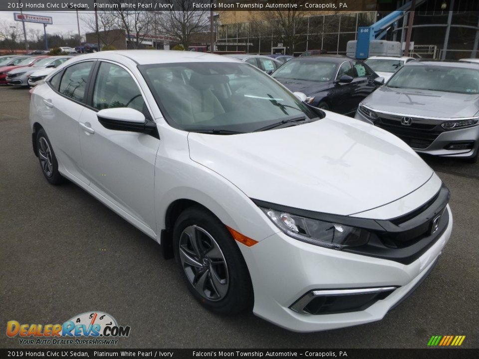 2019 Honda Civic LX Sedan Platinum White Pearl / Ivory Photo #7
