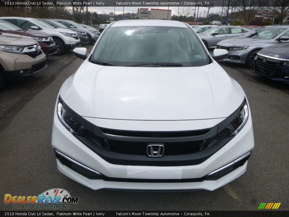 2019 Honda Civic LX Sedan Platinum White Pearl / Ivory Photo #8