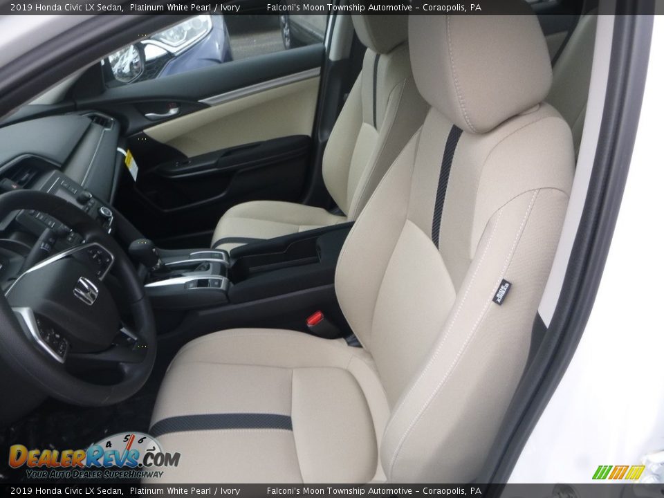2019 Honda Civic LX Sedan Platinum White Pearl / Ivory Photo #9