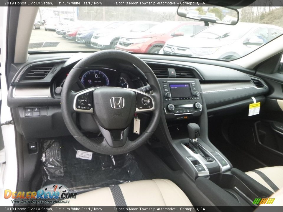 2019 Honda Civic LX Sedan Platinum White Pearl / Ivory Photo #11