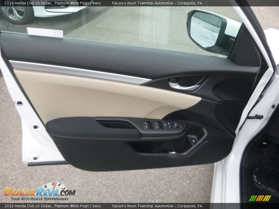2019 Honda Civic LX Sedan Platinum White Pearl / Ivory Photo #12