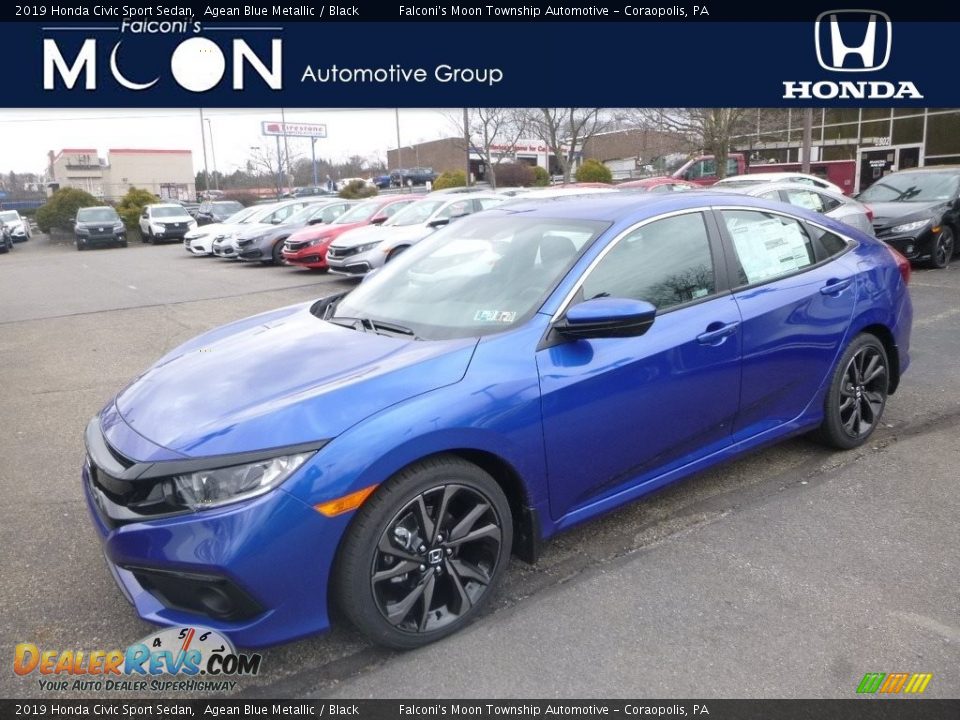 2019 Honda Civic Sport Sedan Agean Blue Metallic / Black Photo #1