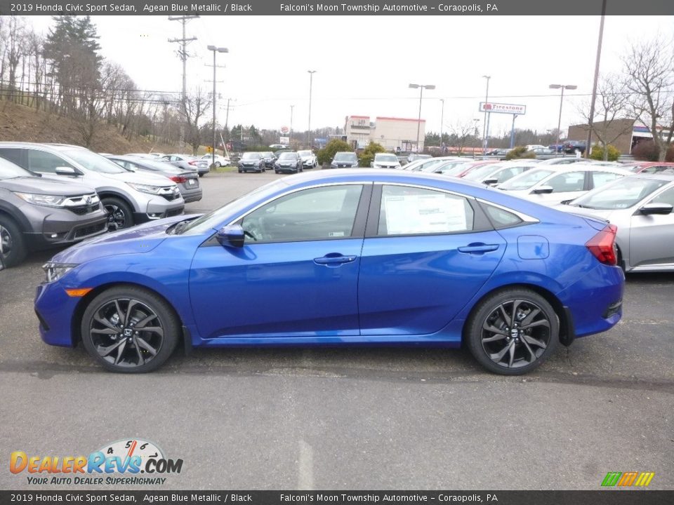 2019 Honda Civic Sport Sedan Agean Blue Metallic / Black Photo #2