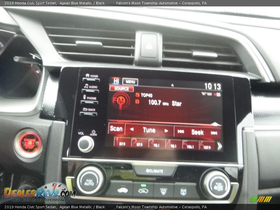 2019 Honda Civic Sport Sedan Agean Blue Metallic / Black Photo #14