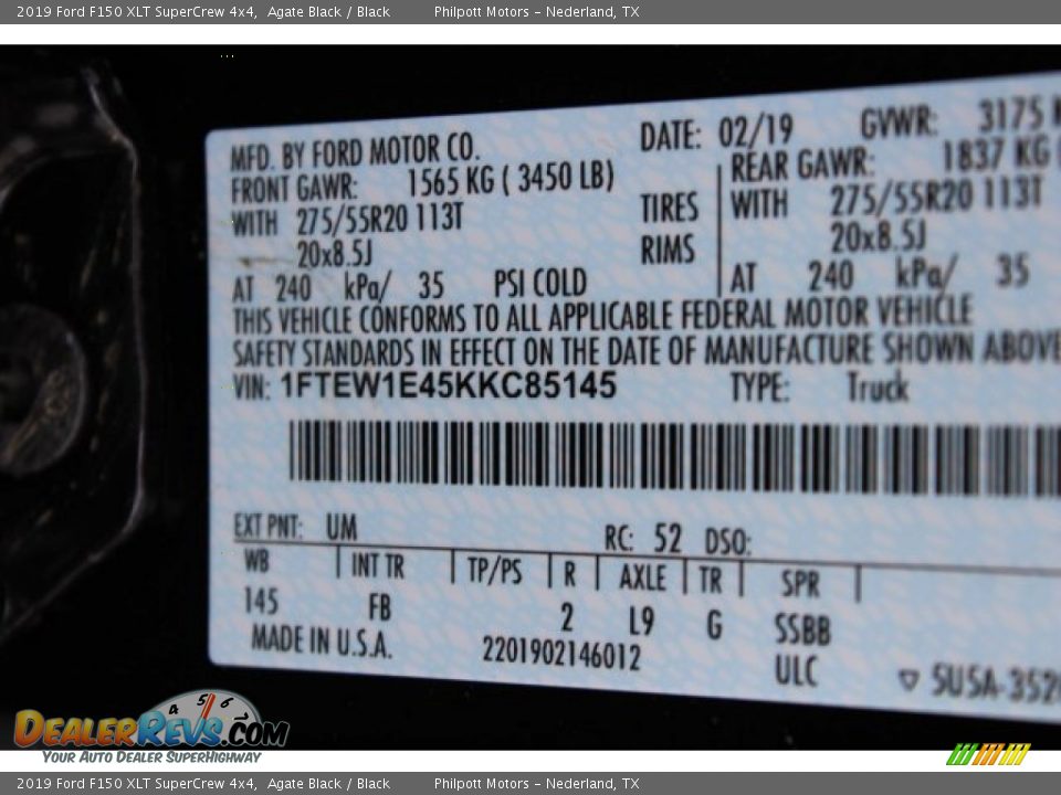 2019 Ford F150 XLT SuperCrew 4x4 Agate Black / Black Photo #32