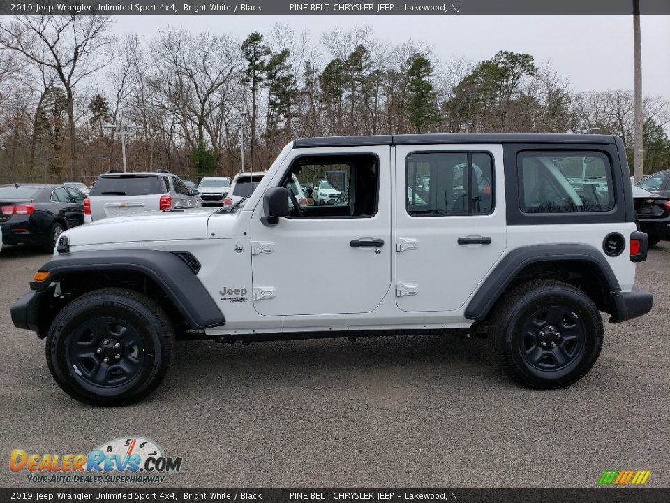 2019 Jeep Wrangler Unlimited Sport 4x4 Bright White / Black Photo #3