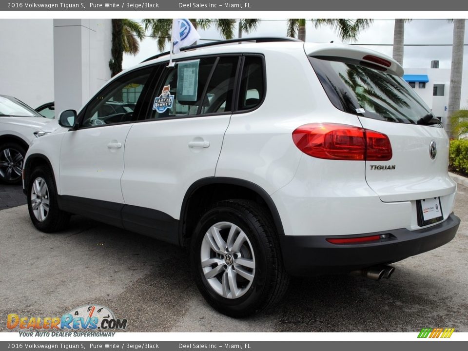 2016 Volkswagen Tiguan S Pure White / Beige/Black Photo #7