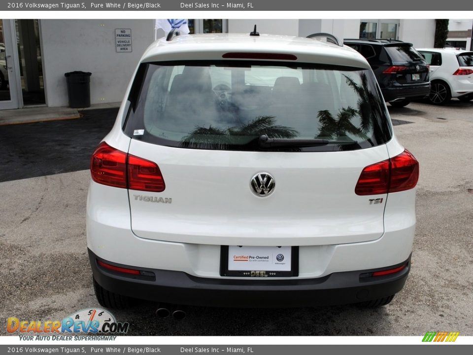 2016 Volkswagen Tiguan S Pure White / Beige/Black Photo #8