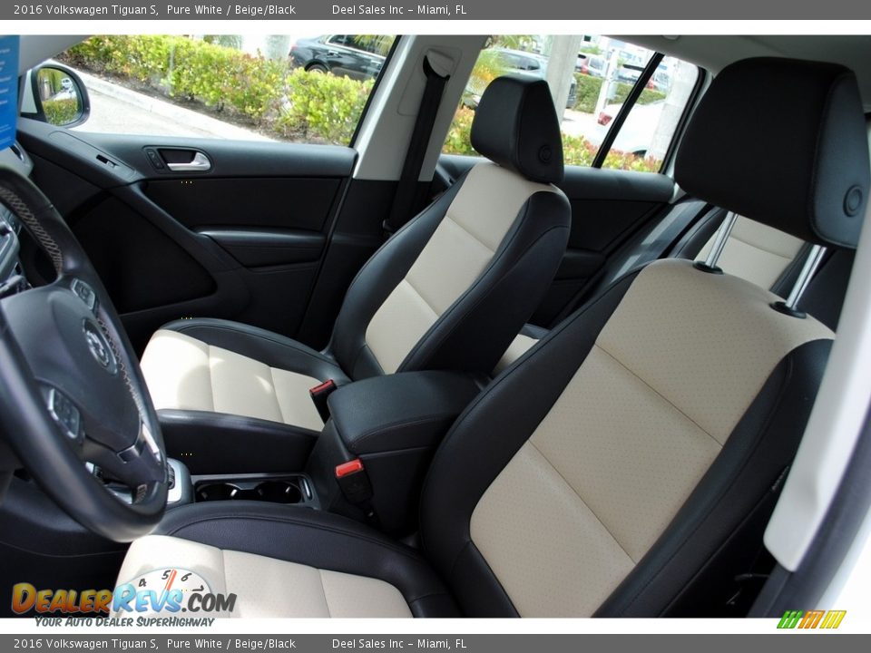 2016 Volkswagen Tiguan S Pure White / Beige/Black Photo #13