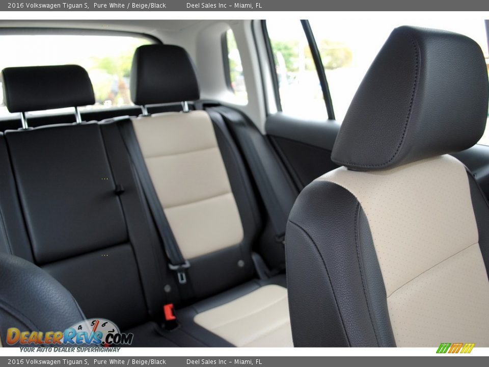 2016 Volkswagen Tiguan S Pure White / Beige/Black Photo #17