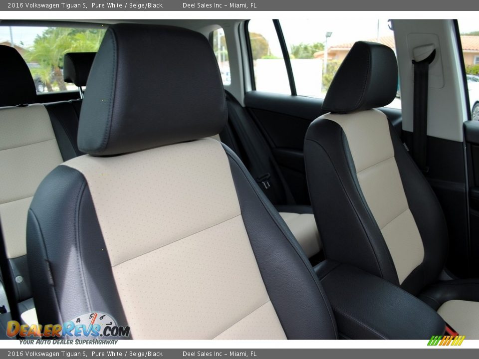 2016 Volkswagen Tiguan S Pure White / Beige/Black Photo #19